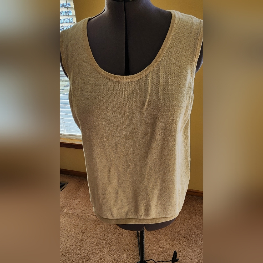 Studio  works -  2XL  Gold Glitter Metallic Sleeveless Top Womens